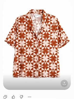 Frank & Oak Printed Camp Collar Blouse ECOVERO Large